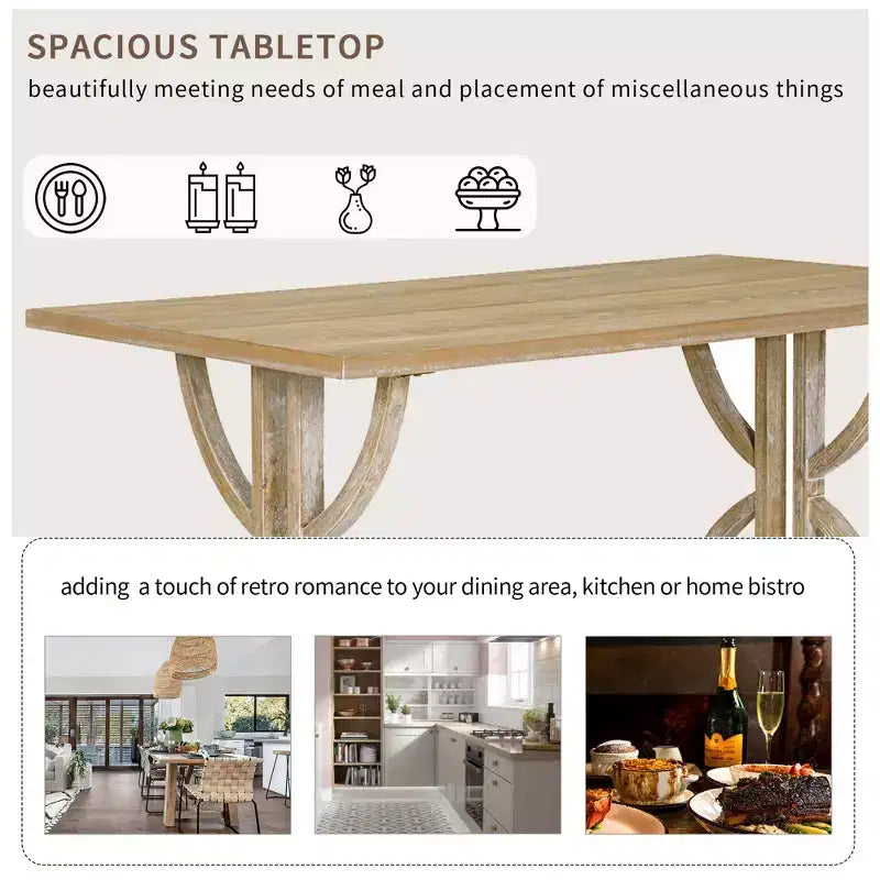 Ensemble de salle à manger GDFStudio Kent 6 pièces en bois massif avec chaises et banc rembourrés
