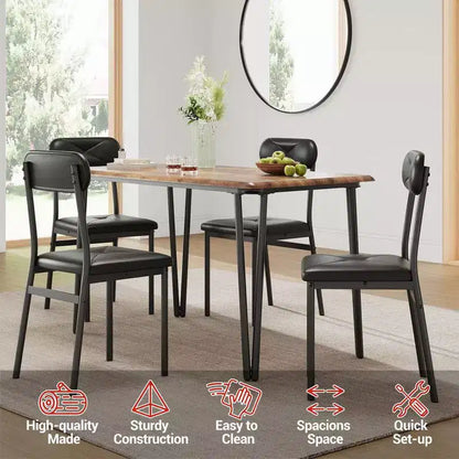 Ensemble de 4 chaises de table de cuisine, meubles de salle à manger modernes peu encombrants avec 4 chaises rembourrées