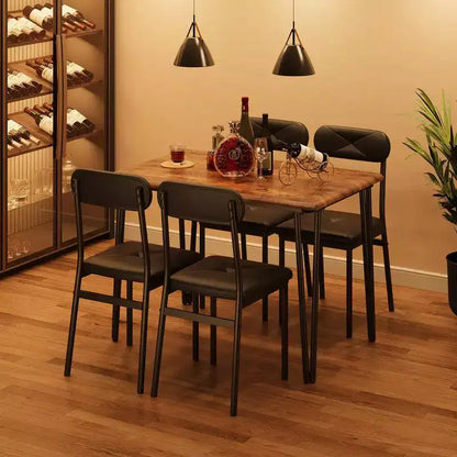 Ensemble de 4 chaises de table de cuisine, meubles de salle à manger modernes peu encombrants avec 4 chaises rembourrées