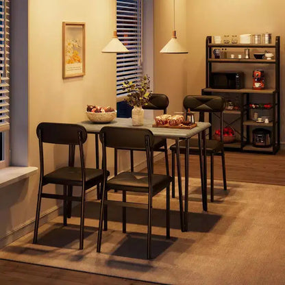 Ensemble de 4 chaises de table de cuisine, meubles de salle à manger modernes peu encombrants avec 4 chaises rembourrées