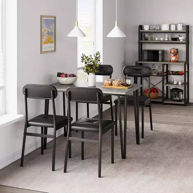Ensemble de 4 chaises de table de cuisine, meubles de salle à manger modernes peu encombrants avec 4 chaises rembourrées