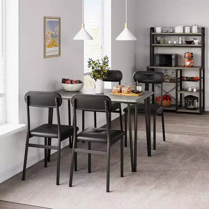 Ensemble de 4 chaises de table de cuisine, meubles de salle à manger modernes peu encombrants avec 4 chaises rembourrées
