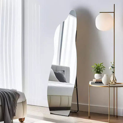 MAYEERTY 63 inch Full Length Mirror Rectangle Aluminum Alloy Frame Dressing Mirror White