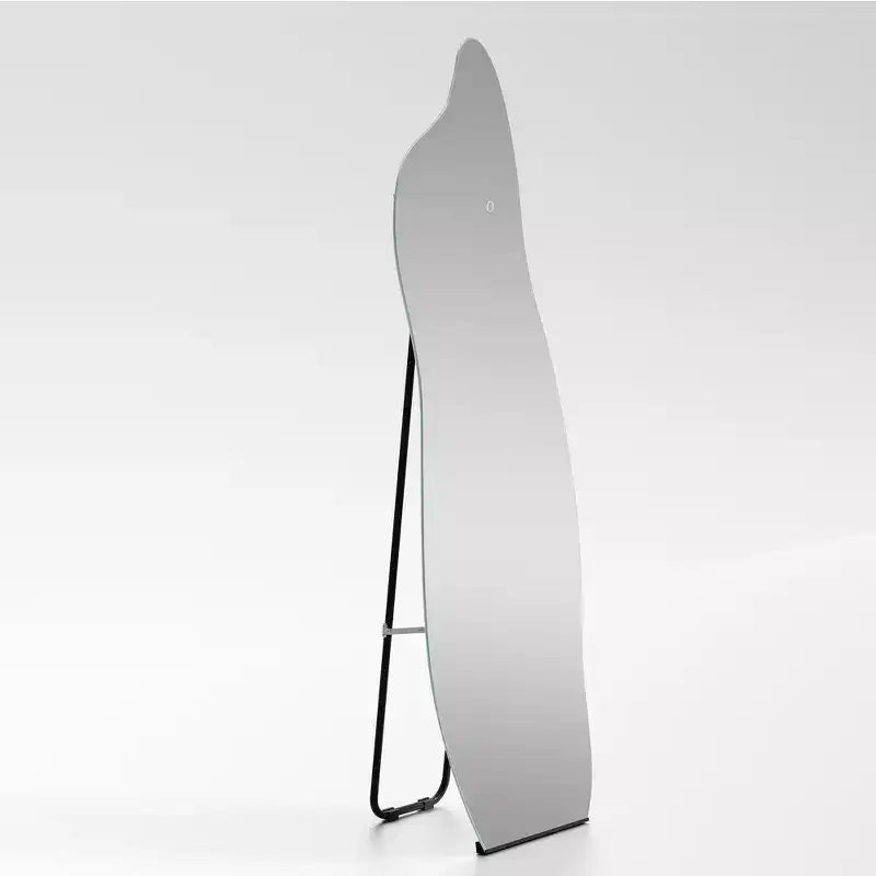 MAYEERTY Miroir pleine longueur de 160 cm, cadre en alliage d'aluminium, miroir de dressing blanc