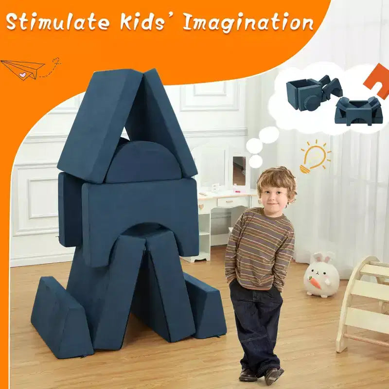 Canapé de jeu, canapé pour enfant modulaire 8 pièces, canapé convertible pour enfants avec housse amovible pour salle de jeux ou chambre d'enfant