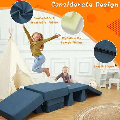 Canapé de jeu, canapé pour enfant modulaire 8 pièces, canapé convertible pour enfants avec housse amovible pour salle de jeux ou chambre d'enfant