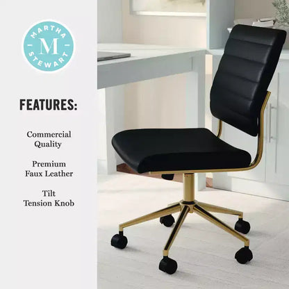Chaise de bureau Martha Stewart Ivy en tissu