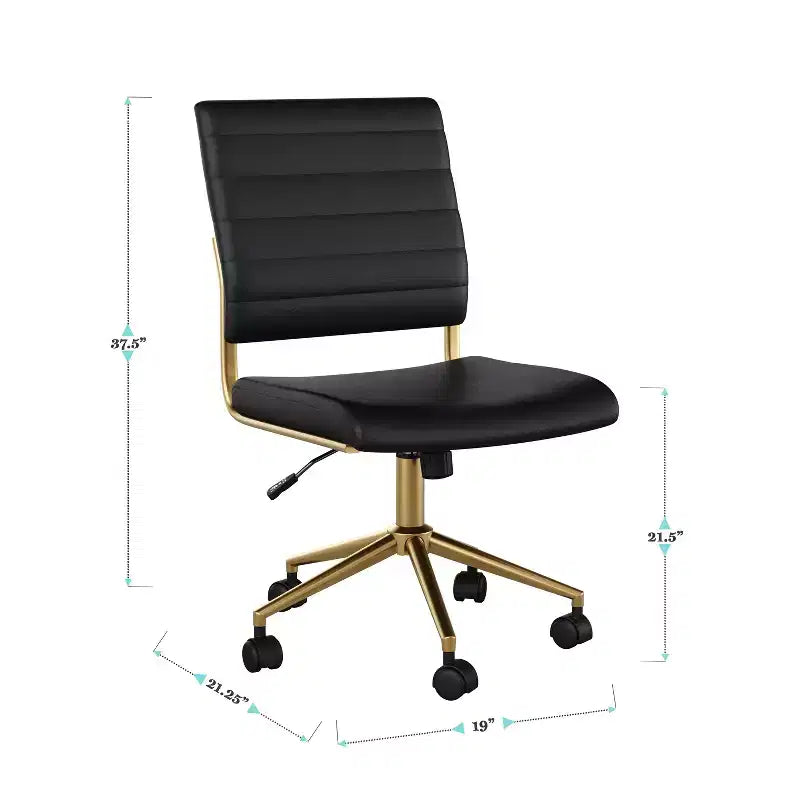 Chaise de bureau Martha Stewart Ivy en tissu