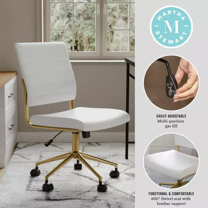 Chaise de bureau Martha Stewart Ivy en tissu