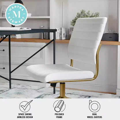 Chaise de bureau Martha Stewart Ivy en tissu