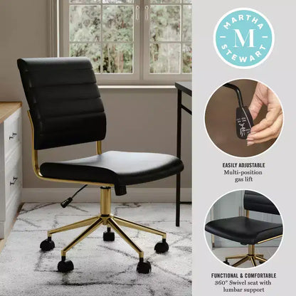 Chaise de bureau Martha Stewart Ivy en tissu
