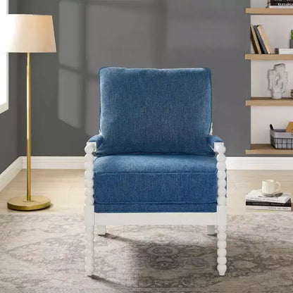 Chaise d'appoint à bobine rembourrée Roundhill Furniture Belvoir avec cadre en bois tourné