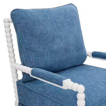 Chaise d'appoint à bobine rembourrée Roundhill Furniture Belvoir avec cadre en bois tourné
