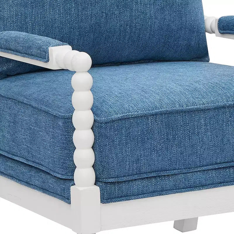 Chaise d'appoint à bobine rembourrée Roundhill Furniture Belvoir avec cadre en bois tourné