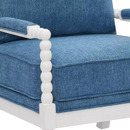 Chaise d'appoint à bobine rembourrée Roundhill Furniture Belvoir avec cadre en bois tourné