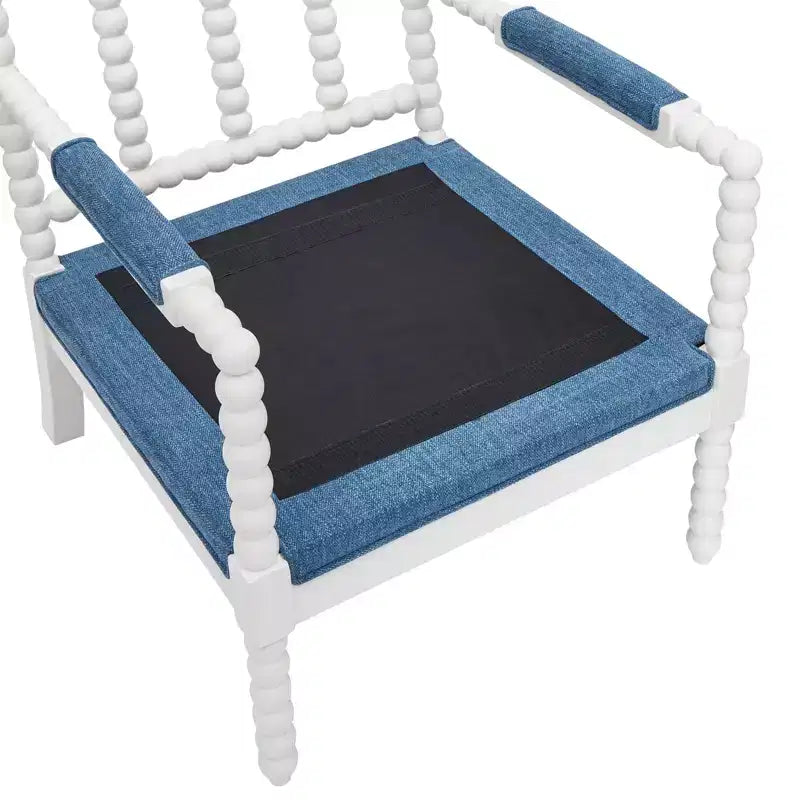 Chaise d'appoint à bobine rembourrée Roundhill Furniture Belvoir avec cadre en bois tourné