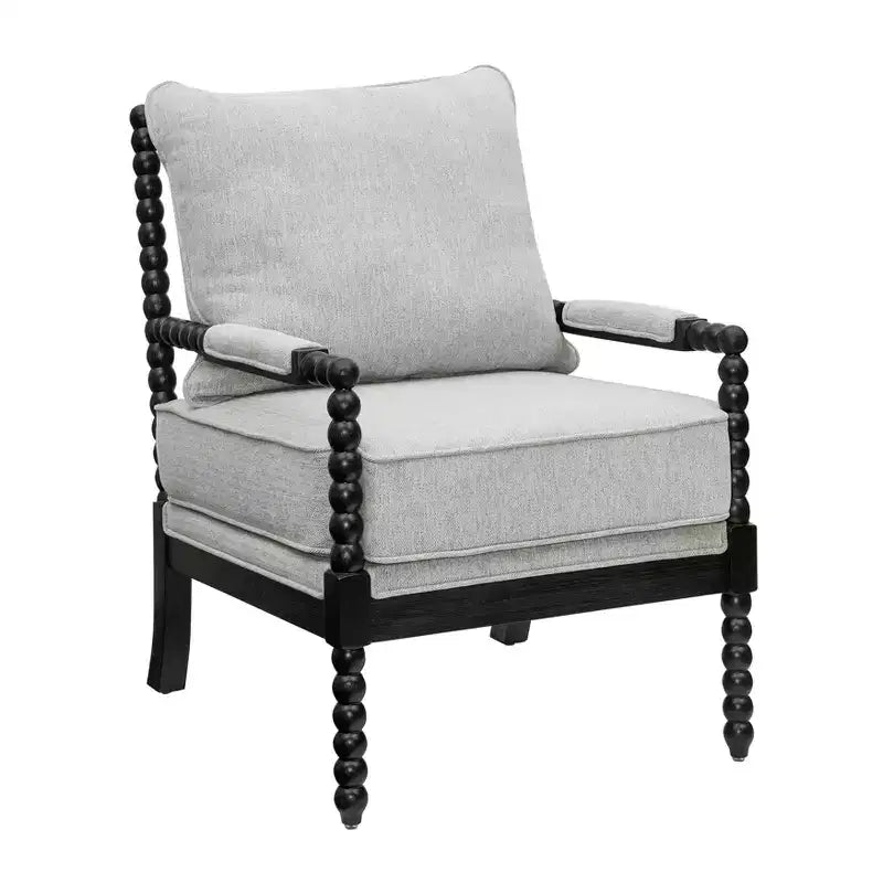 Chaise d'appoint à bobine rembourrée Roundhill Furniture Belvoir avec cadre en bois tourné