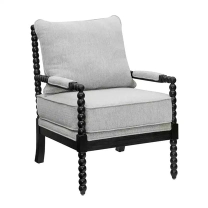 Chaise d'appoint à bobine rembourrée Roundhill Furniture Belvoir avec cadre en bois tourné