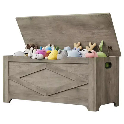 39.4 Coffre de Rangement, Coffre à Jouets avec 2 Charnières de Sécurité, Banc de Rangement, Banc à Chaussures, Supporte 136 kg, pour Salon, Entrée