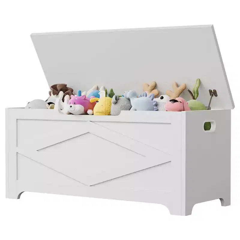 39.4 Coffre de Rangement, Coffre à Jouets avec 2 Charnières de Sécurité, Banc de Rangement, Banc à Chaussures, Supporte 136 kg, pour Salon, Entrée