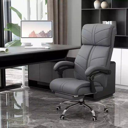Fauteuil de bureau de direction Okak avec 4 vibrations et chaleur, fauteuil croisé avec hauteur réglable, fauteuil pivotant à 360° pour la maison, le bureau, gris
