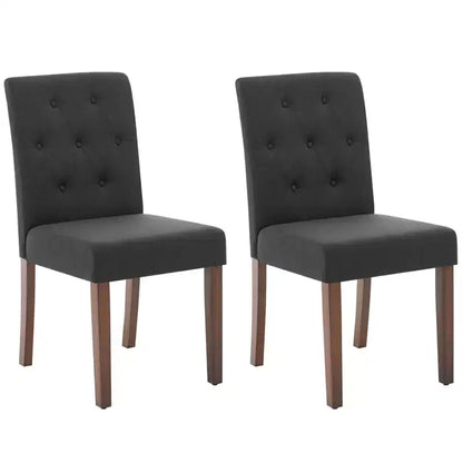 2 chaises de salle à manger capitonnées avec pieds en bois et sièges rembourrés, en tissu rembourré pour meubles de salon et de cuisine