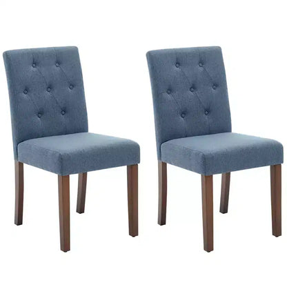 2 chaises de salle à manger capitonnées avec pieds en bois et sièges rembourrés, en tissu rembourré pour meubles de salon et de cuisine