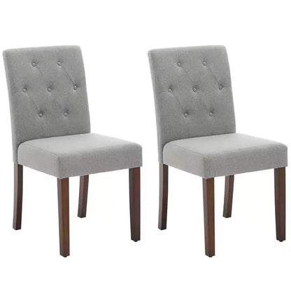 2 chaises de salle à manger capitonnées avec pieds en bois et sièges rembourrés, en tissu rembourré pour meubles de salon et de cuisine