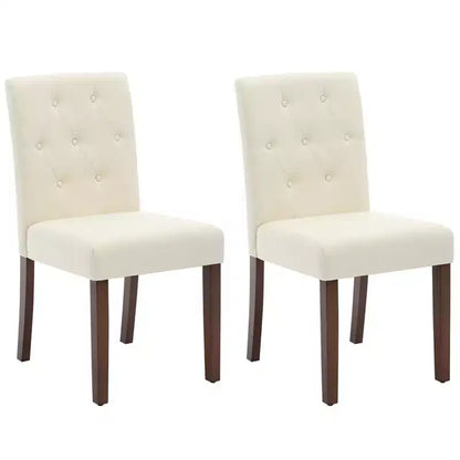 2 chaises de salle à manger capitonnées avec pieds en bois et sièges rembourrés, en tissu rembourré pour meubles de salon et de cuisine