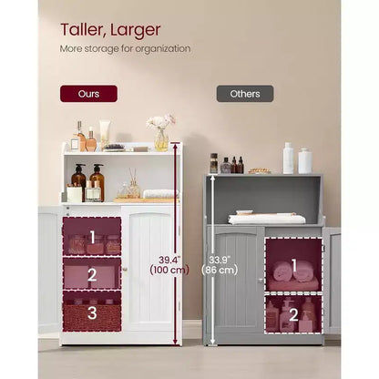 Dcolora Meuble de rangement pour salle de bain, meuble bas de salle de bain avec 2 portes, 2 étagères réglables, 30 x 60 x 100 cm