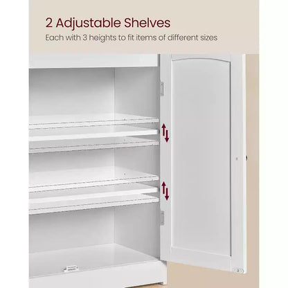 Dcolora Meuble de rangement pour salle de bain, meuble bas de salle de bain avec 2 portes, 2 étagères réglables, 30 x 60 x 100 cm