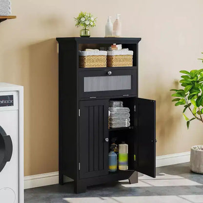 Meuble de salle de bain autoportant Dcolora avec tiroir en verre basculant