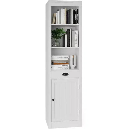 71 Tall Bookcase Bookshelf with Cabinet, 3-Shelf Bookshelf & Storage Cabinet, Sideboard , Modern Book Shelf for Living Room, Office