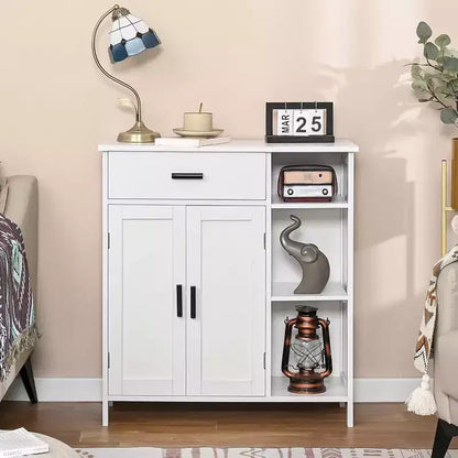 Meuble de salle de bain Dcolora, Armoire de rangement au sol avec portes et étagères, Meuble de bar à café avec tiroir