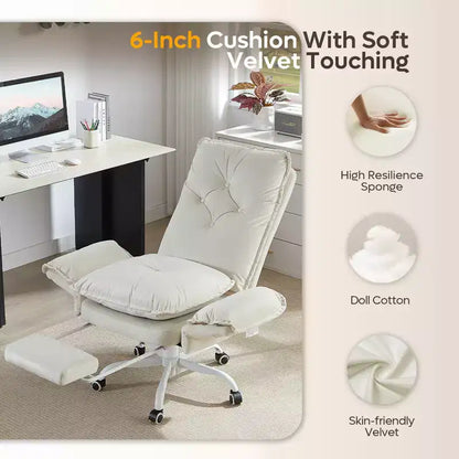 Chaise de bureau Bestier avec repose-pieds et accoudoirs relevables, chaise ergonomique à dossier haut avec poches latérales, chaise en cuir à pieds croisés avec roulettes