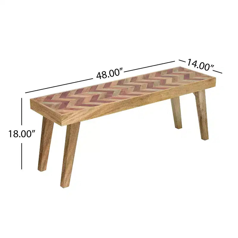 Banc EHMKNP en bois de manguier, Naturel