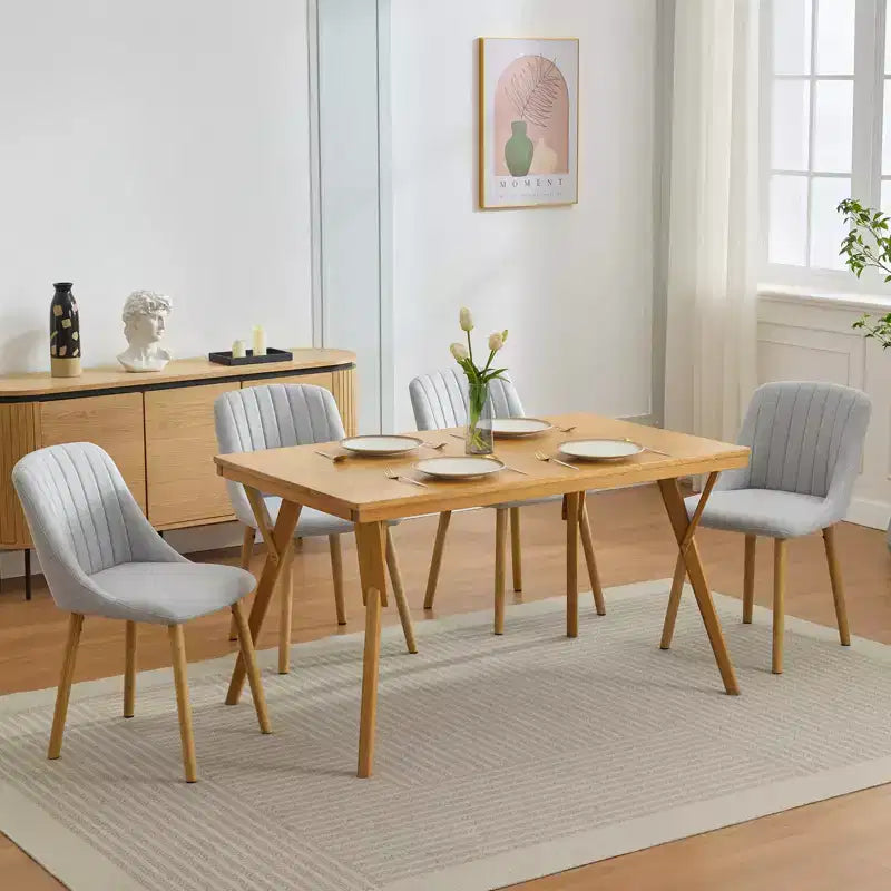 Lot de 2 chaises de salle à manger avec pieds en chêne, capacité de poids 136 kg pour salle à manger