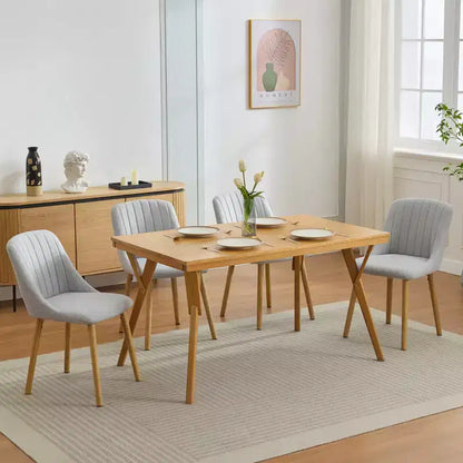 Lot de 2 chaises de salle à manger avec pieds en chêne, capacité de poids 136 kg pour salle à manger