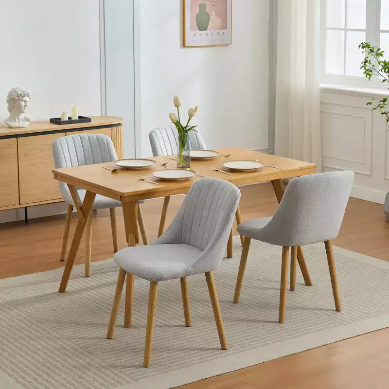 Lot de 2 chaises de salle à manger avec pieds en chêne, capacité de poids 136 kg pour salle à manger