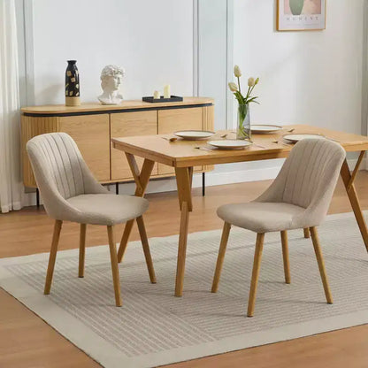 Set of 2 Dining Chairs with Oak Legs,Weight Capacity 300lbs for Dining Room