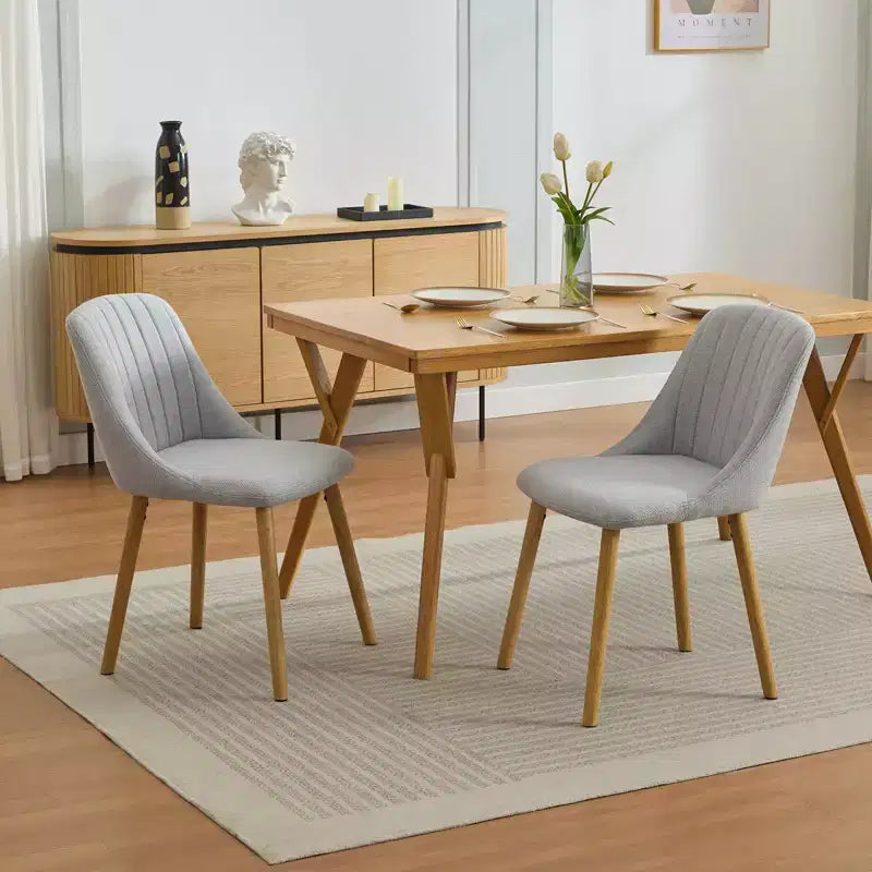 Lot de 2 chaises de salle à manger avec pieds en chêne, capacité de poids 136 kg pour salle à manger