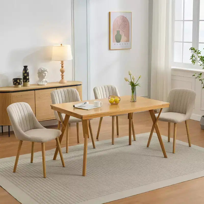 Lot de 2 chaises de salle à manger avec pieds en chêne, capacité de poids 136 kg pour salle à manger