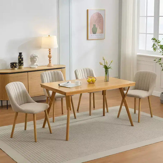 Lot de 2 chaises de salle à manger avec pieds en chêne, capacité de poids 136 kg pour salle à manger