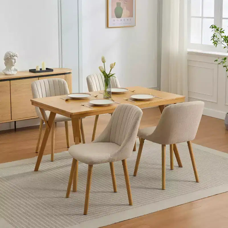 Lot de 2 chaises de salle à manger avec pieds en chêne, capacité de poids 136 kg pour salle à manger