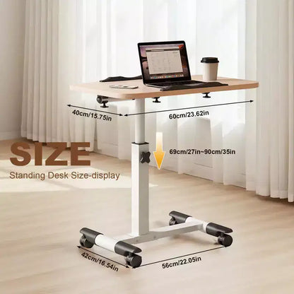 Table de lit à roulettes, table d'appoint pliable, table de chevet roulante, bureau debout à hauteur réglable, postes de travail informatiques pour le bureau à domicile