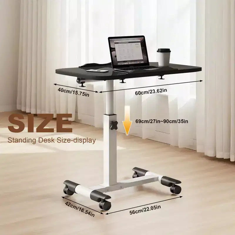 Table de lit à roulettes, table d'appoint pliable, table de chevet roulante, bureau debout à hauteur réglable, postes de travail informatiques pour le bureau à domicile