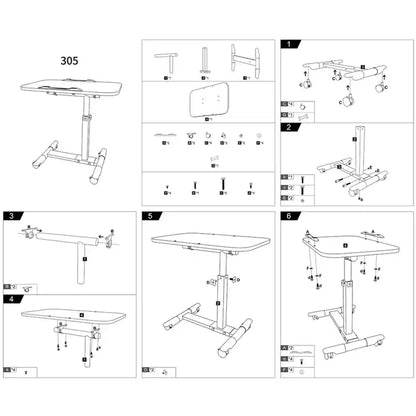 Table de lit à roulettes, table d'appoint pliable, table de chevet roulante, bureau debout à hauteur réglable, postes de travail informatiques pour le bureau à domicile