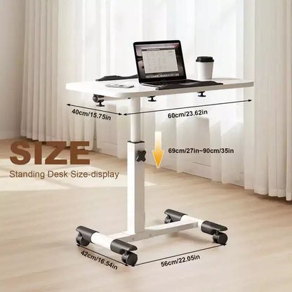 Table de lit à roulettes, table d'appoint pliable, table de chevet roulante, bureau debout à hauteur réglable, postes de travail informatiques pour le bureau à domicile