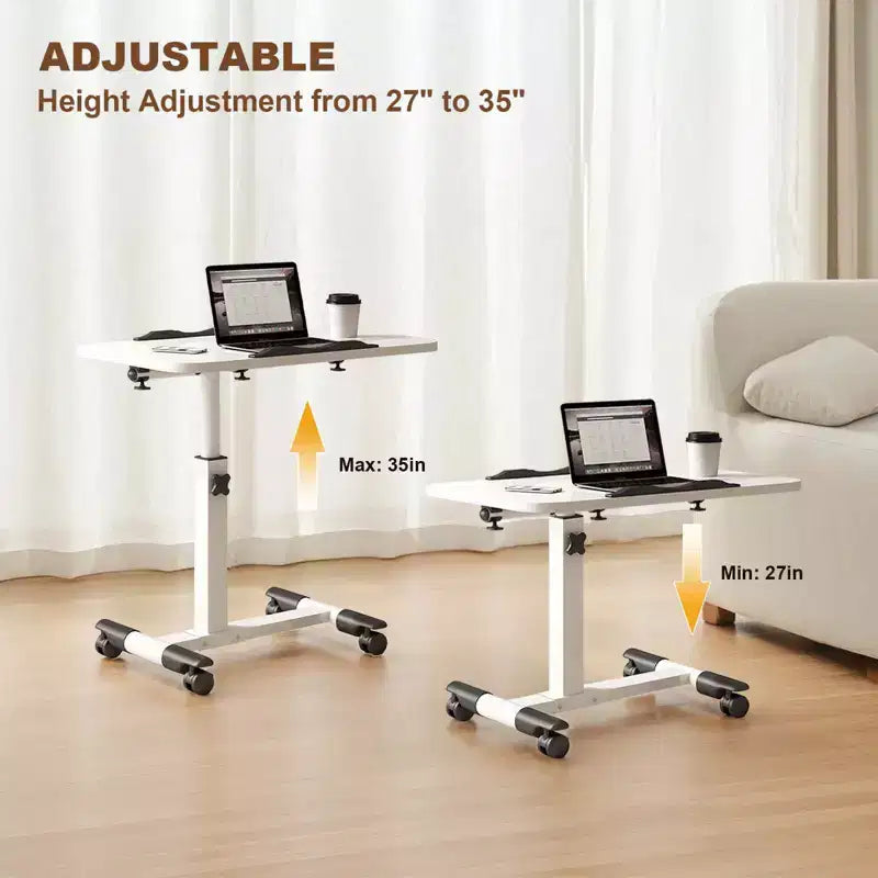 Table de lit à roulettes, table d'appoint pliable, table de chevet roulante, bureau debout à hauteur réglable, postes de travail informatiques pour le bureau à domicile