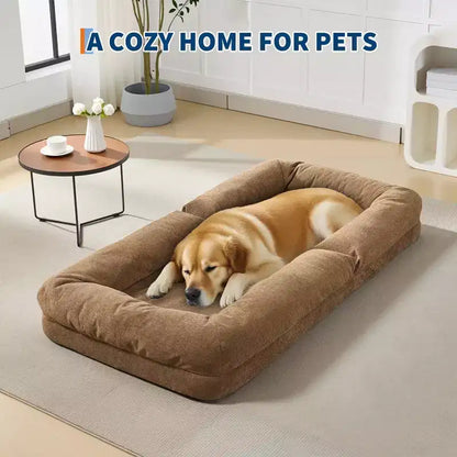Canapé-lit paresseux réglable 5 positions GustoWave 64.9'', lit pour chien humain rembourré pour adultes et animaux de compagnie, chaise longue de sol pliable